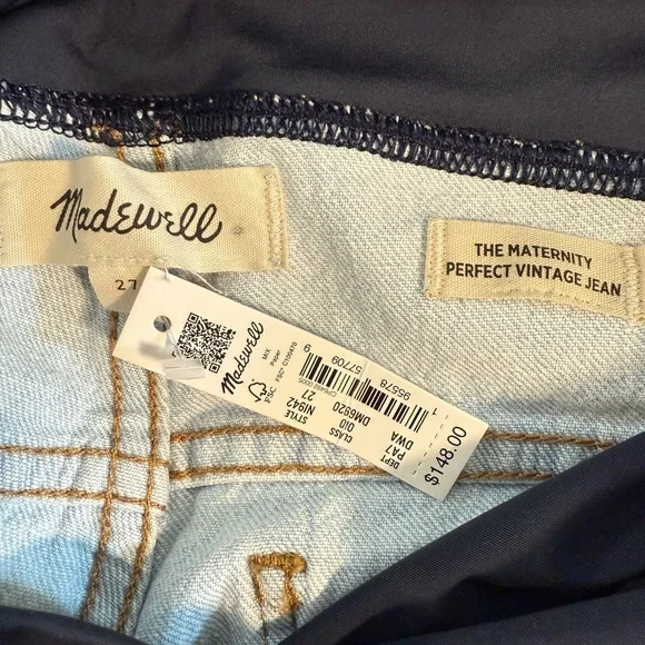 Madewell Maternity Over-the-Belly Perfect Vintage Jeans in Delora Wash NWT - Picture 9 of 9